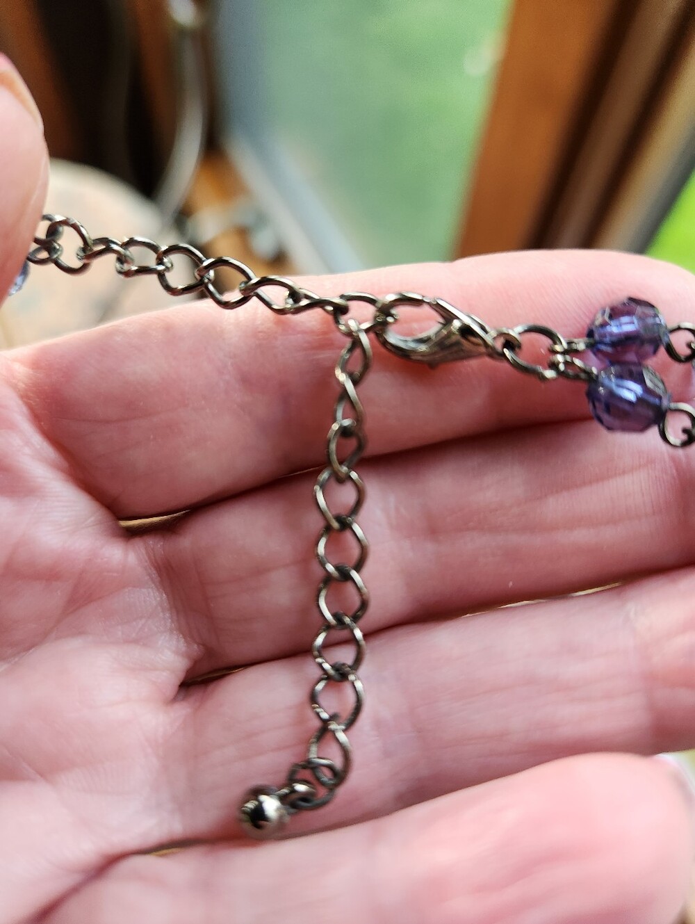 Vintage Blue/Purple Beaded Dbl Strand Necklace with Earrings - Picture 4 of 4